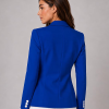 Buy Zeta Phi Beta Sorority One Button Handmade Blazer Blue Back