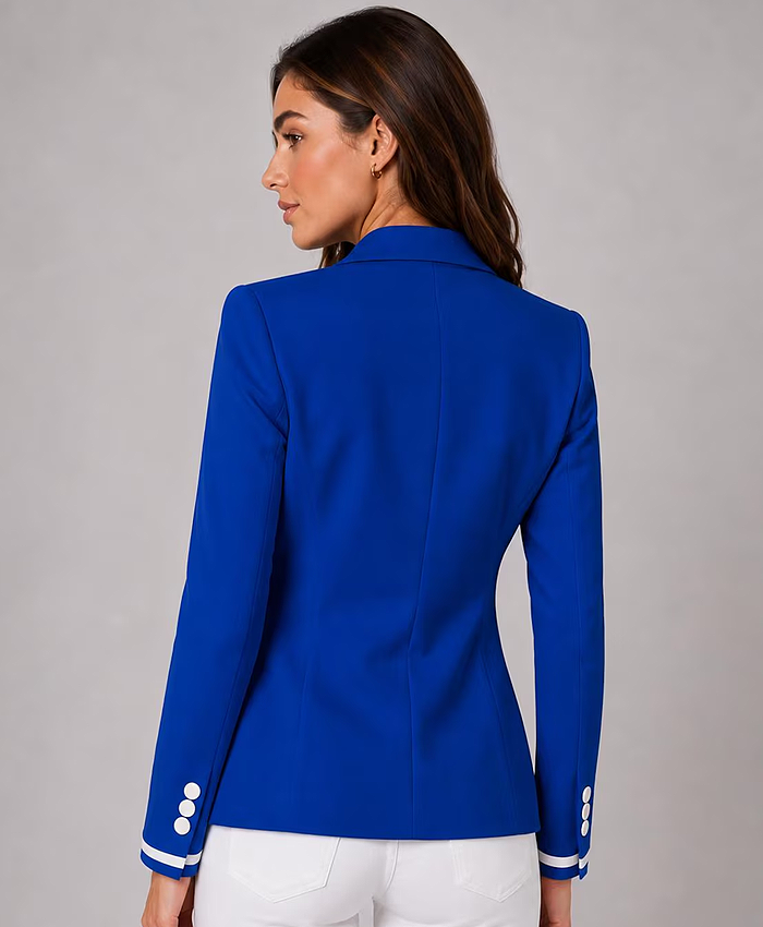 Buy Zeta Phi Beta Sorority One Button Handmade Blazer Blue Back