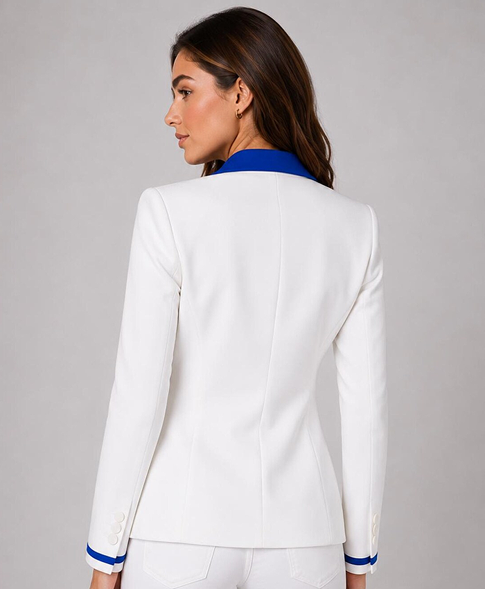 Buy Zeta Phi Beta Sorority One Button Handmade Blazer White Back