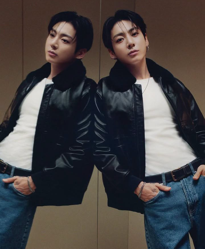 Calvin Klein Fall 2026 “Feel the Fit” Denim Campaign Jungkook Black Leather Jacket