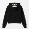 Chanel Knit Black Zip-Up Hooded Jacket For Men and Women