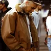 Chris Brown Brown Leather Bomber Jacket