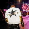Chris Brown The R&B Tour 2026 Vanson x 7uice x NBPA Leather Racing Jacket Back