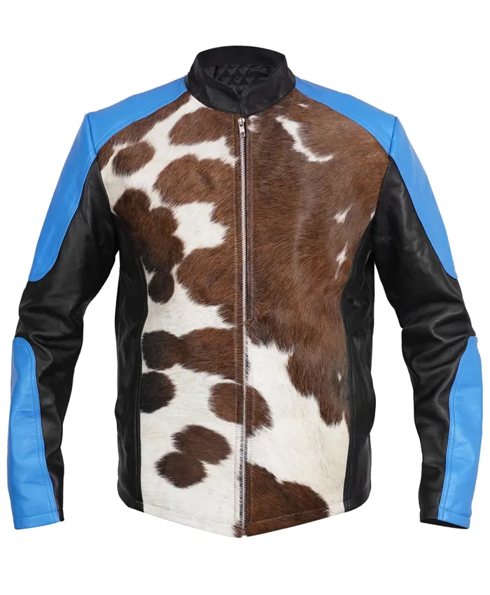 Cowhide-Blue-Dyed-Calf-Hair-Jacket-For-Mens