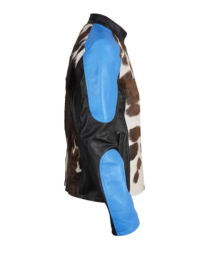 Cowhide-Blue-Dyed-Calf-Hair-Jacket-For-Womens