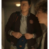 Daniel Diemer TV Series Percy Jackson and the Olympians Tyson Maroon Varsity Jacket