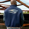 Davido Navy Blue Martell Varsity Jacket