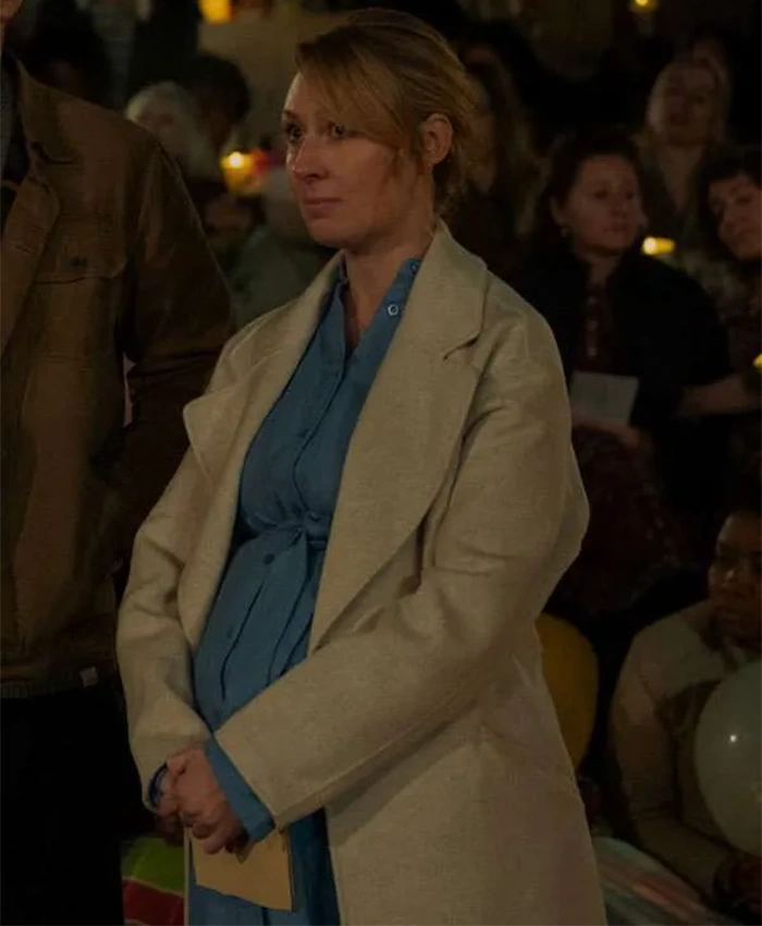 Debbie McGuire TV Series Last Seen 2026 Jessica Wren Grey Wool Coat