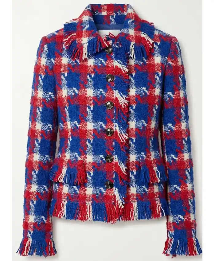 Dee Ocleppo Hilfiger US Open Tennis 2026 Red and Blue Tweed Jacket Shop now