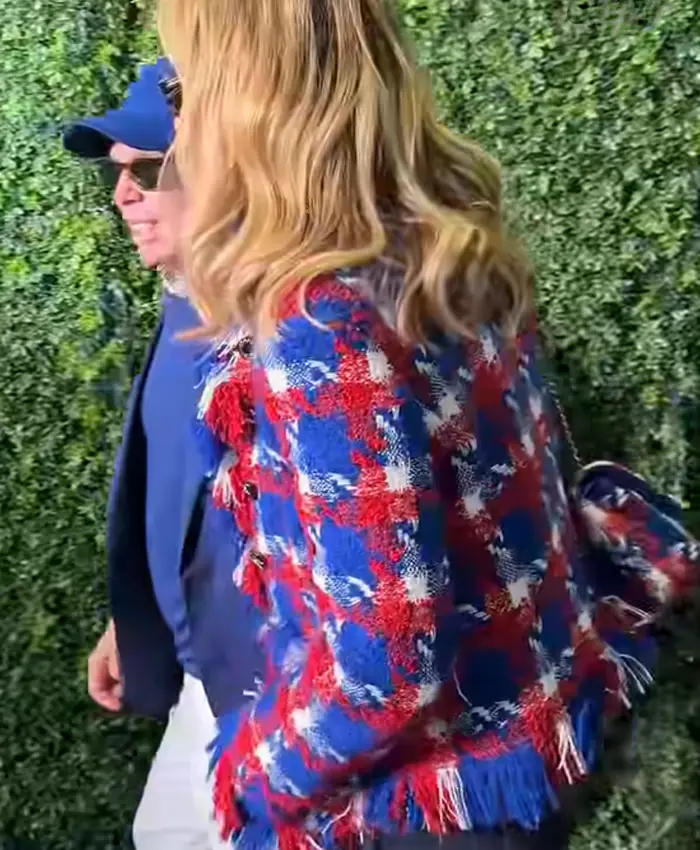 Dee Ocleppo Hilfiger US Open Tennis 2026 Red and Blue Tweed Jacket