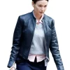Di Emma Crane TV Series The Blame 2026 Michelle Keegan Black Leather Zip Up Jacket Shop now