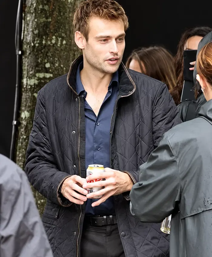 Di Tom Radley TV Series The Blame 2026 Douglas Booth Quilted Jacket Front