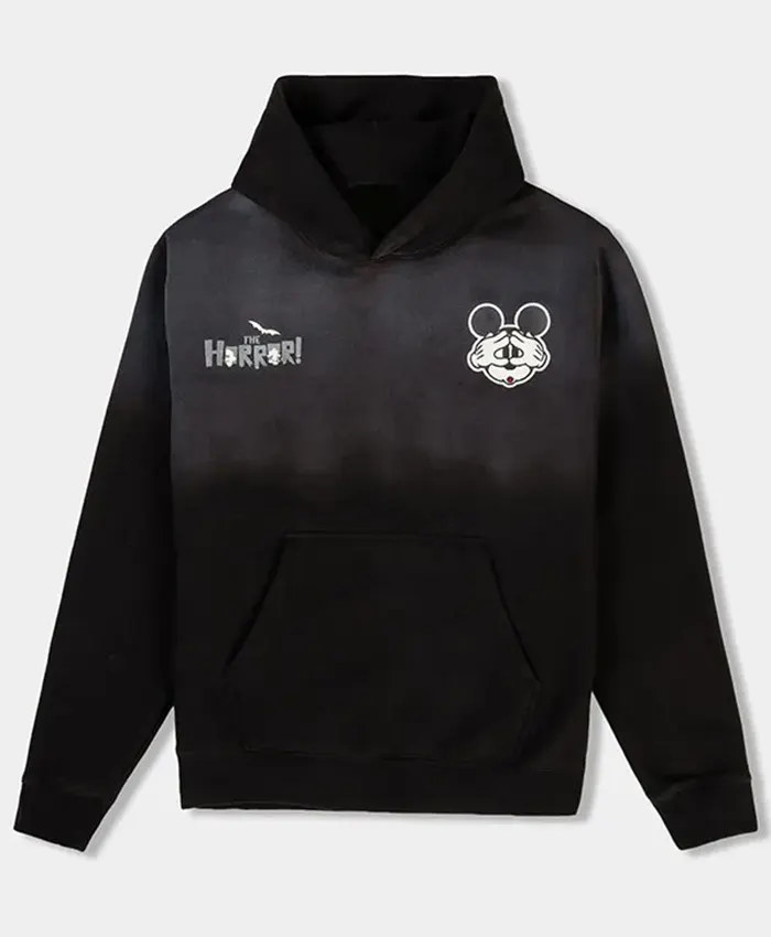 Disney Mickey And Friend The Horror Happy Haunting Washed Black Pullover Hooded Jacket