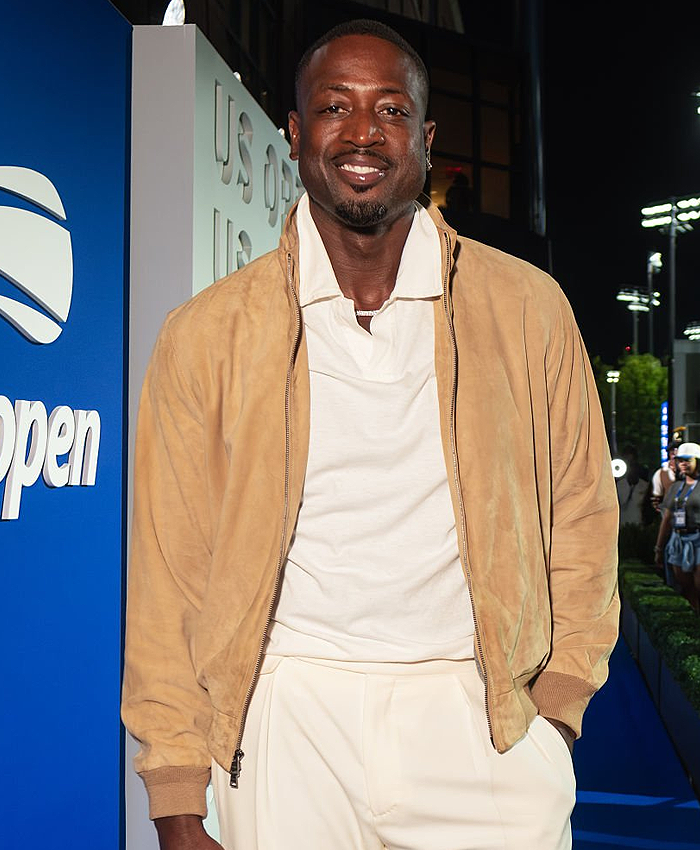 Dwyane Wade US Open 2026 Beige Suede Leather Jacket On Sale