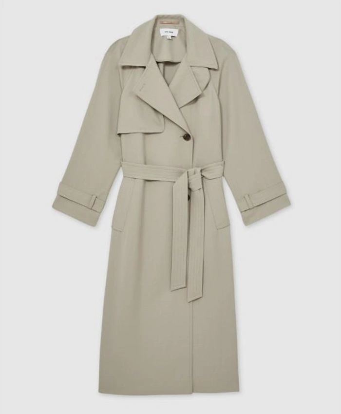 Elaine Clover TV Series Marble Hall Murders 2026 Amelia Bullmore Grey Double-Breasted Wool Trench Coat