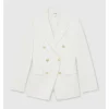 Elaine Clover TV Series Marble Hall Murders 2026 Amelia Bullmore White with Gold Button Blazer