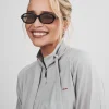 Emilia Clarke Prada Spring Show Milan Fashion Week 2027 Grey Cotton Jacket