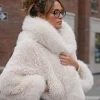 Emira D’Spain TV Series Next Gen NYC 2026 White Cropped Shearling Fur Jacket