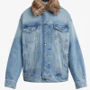 Erin Foster TV Series Nobody Wants This Shearling Collar Blue Denim Jacket