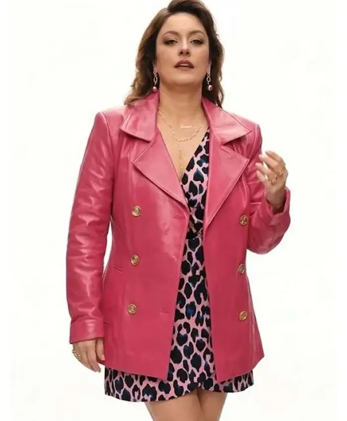 Ezgi Mola TV Series Money Trap The Karun Treasure Organize Isler Karun Hazinesi 2026 Pink Leather Coat