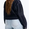 Fashion Nova Essex x Sonia Smith Dark Blue Denim Jacket Back