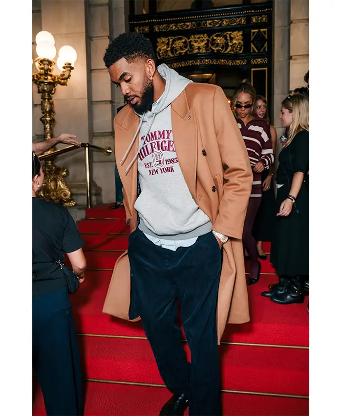 Fashion Show Spring 2027 Karl-Anthony Towns Brown Wool Trench Coat Front View