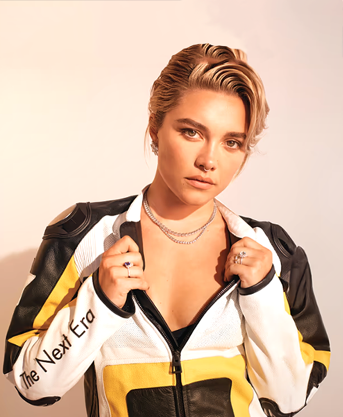 Florence Pugh Photoshoot 2026 Moto Jacket