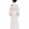 The Nanny Fran Drescher white floral bathrobe in terry fabric