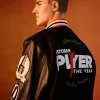 Gatorade National Players of the Year 2026 Black Wool and Leather Bomber Jacket Back View