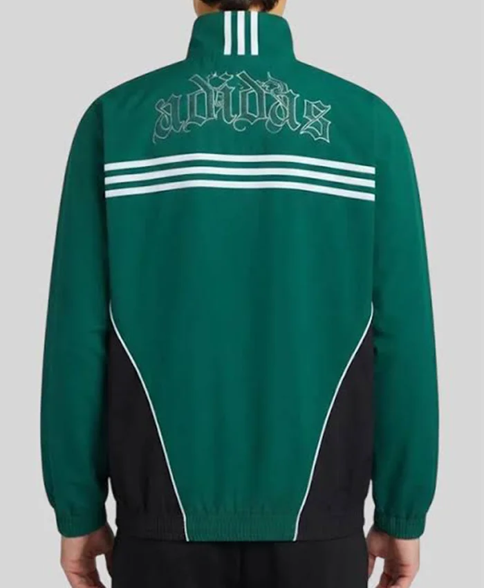 Get the Adidas Originals Flames 2026 Polyester Track Jacket Green Back
