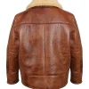 Get the Clark Aviator Brown Shearling Real Leather Jacket On Sale