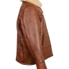 Get the Clark Aviator Brown Shearling Real Leather Jacket at Discounted Price
