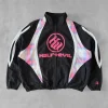 Get the Half Evil Sportswear Black and Pink Windbreaker Jacket Front