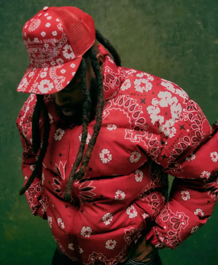 Get the P3ezy Denim Tears Unveils FW26 Collection Red Puffer Jacket