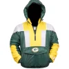 Green Bay Packers hooded half-zip jacket with sporty team-inspired styling