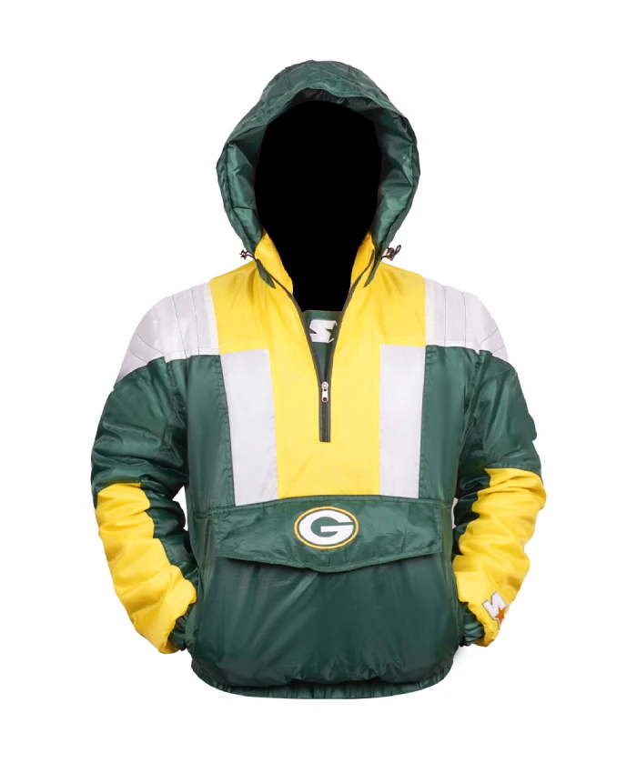 Green Bay Packers hooded half-zip jacket with sporty team-inspired styling