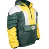 Green Bay Packers Charger half-zip pullover jacket in green and yellow