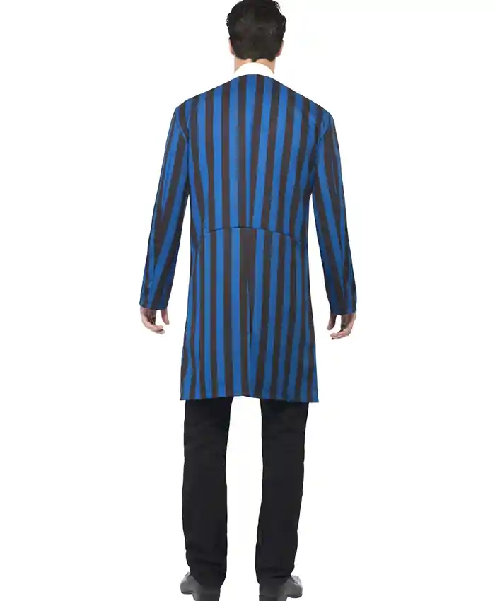 Halloween x Duke of the Manor Blue Striped Costume Coat Back View