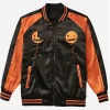 Halloween x Sam Pumpkin Trick ‘r Treat Black and Orange Satin Varsity Jacket