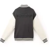Halloween x The Haunted House x Mickey Mouse Knitted Black and White Varsity Jacket Back
