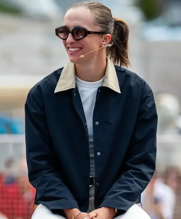 Iga Świątek Italian Open Draw Ceremony 2026 Navy Blue Jacket On Sale