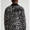 Isaac McAdoo TV Series Ted Lasso S04 Kola Bokinni Black & White Zebra Print Zip-Up Jacket Back View