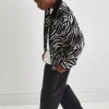 Isaac McAdoo TV Series Ted Lasso S04 Kola Bokinni Black & White Zebra Print Zip-Up Jacket Side View