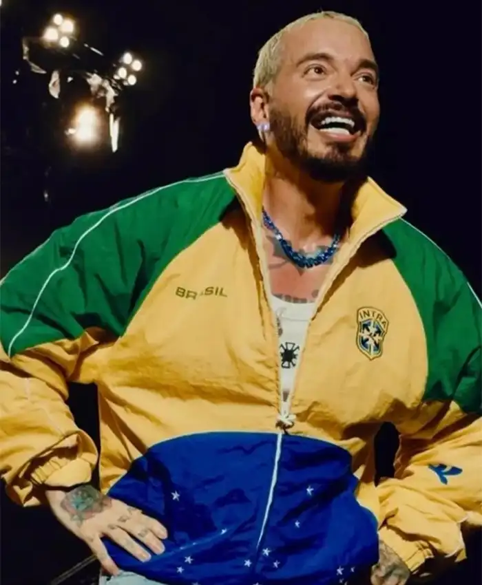 J Balvin Rock Show In Rio Intra x Brazil Nations Windbreaker Jacket Front