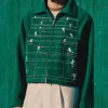 J Balvin US Open 2026 House of Errors Green Wool Tennis Jacket Front