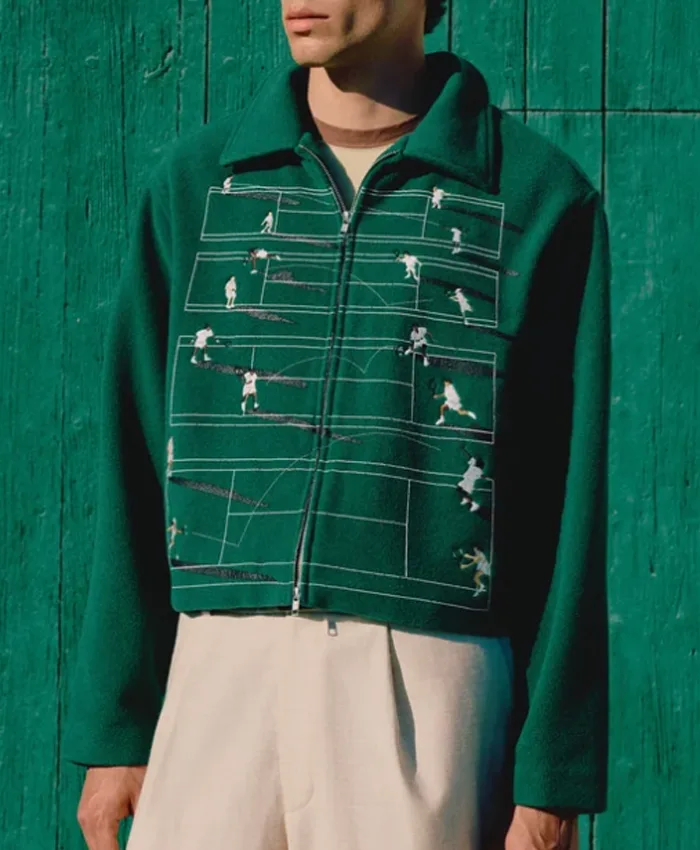 J Balvin US Open 2026 House of Errors Green Wool Tennis Jacket Front