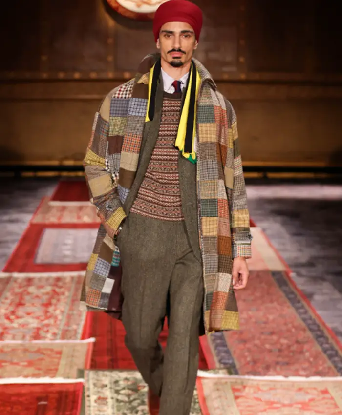 J. Press Fall Winter 2026 Jack Carlson Patchwork Tweed Coat