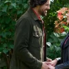 Jack Movie Love Finds You 2026 Chris McNally Green Suede Trucker Jacket Side View