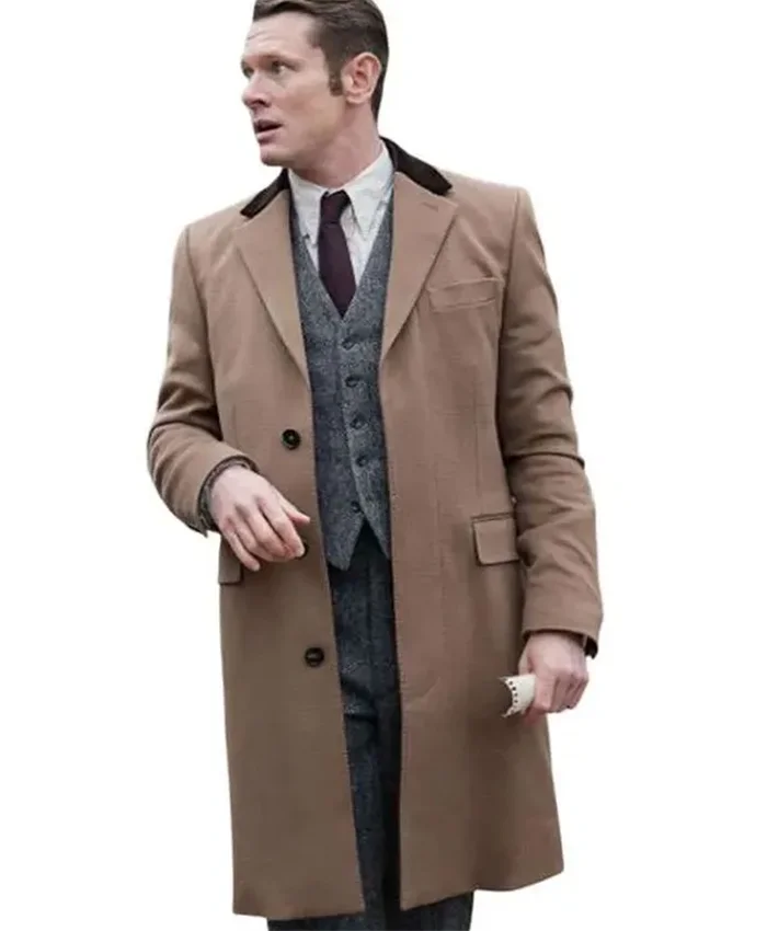 Jack O’Connell Movie Ink 2026 Larry Lamb Brown Wool Coat