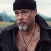 James Belmont Movie Heart Of The Beast 2026 Brad Pitt Black Suede Jacket
